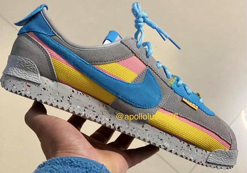 union-nike-cortez-grey-pink-blue-yellow